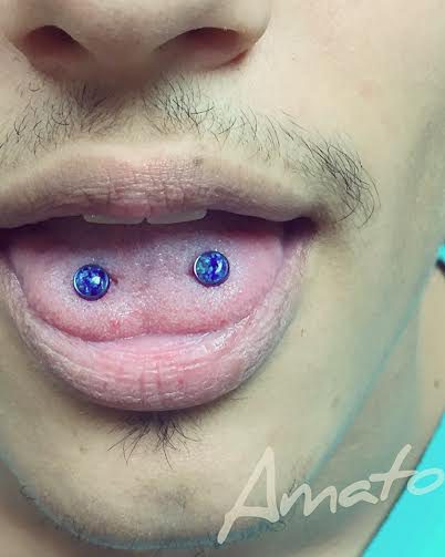Horizontal Tongue Piercings | Amato 