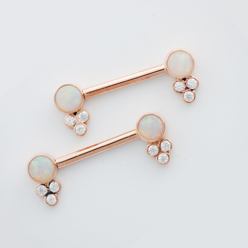 Rose Gold and White Opal Nipple 
